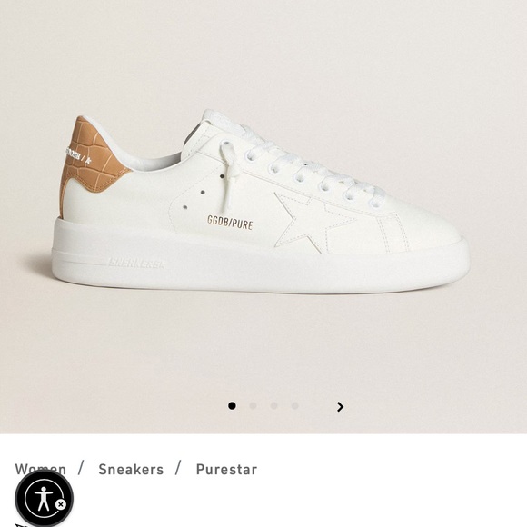 Golden Goose Purestar White and Brown Sneakers NWOT - Picture 1 of 10